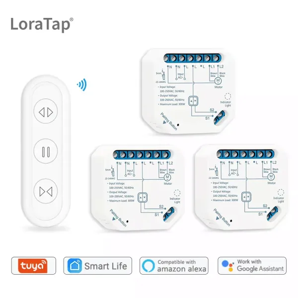 CONTROLLA TUYA Smart Life Curtain Switch Module Remote Control Blinds Otturatore Roller RF+WiFi App Timer Google Home Aelxa Echo Smart Home