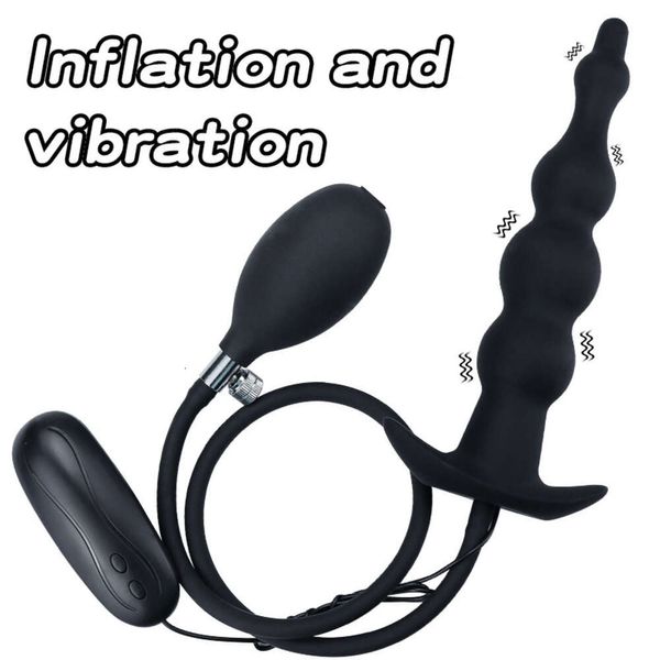 Riesige Vibrator aufblasbare Analstecker Dildo Pumpe Anus sauberer Einlauf Ass Erweiterbares Buttplug -Balls SM sexy Spielzeug für Frauen Männer schwul