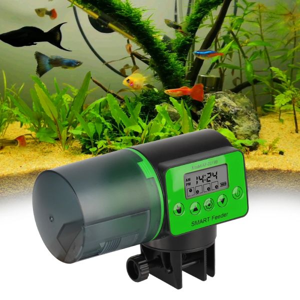 Besleyici LCD Ekran 2 Arada 1 Manuel ve Akıllı Ayarlanabilir Otomatik Balık Besleyici Akvaryum Zamanlayıcı Besleyici Dijital Balık Tankı 200ml