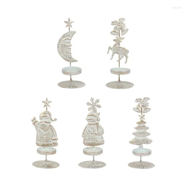 Candele 583B Decorazioni per la luce del tè di Natale bianco classico Candele Candele Cera Cerabstick di Natale per