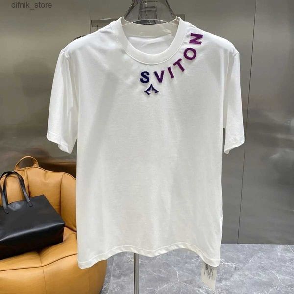 Женские футболки дизайнерские мужские Unisex Fashion Fashion Shotte Chotcon Slve L Letter Print Hip Hop Strt Wear v Casual Top Size M-3xl Y240420