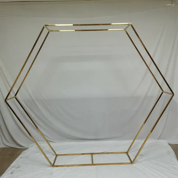 Панель декоративной панели из нержавеющей стали Hollow Out Hexagon Gloss Gold Wedding Fanrop AB0293