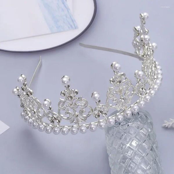 Clip per capelli Yy Pearl Tiaras and Crowns Luxury Princess Getdey Accessori per matrimoni per gioielli da sposa Shine Shine Crystal Crown