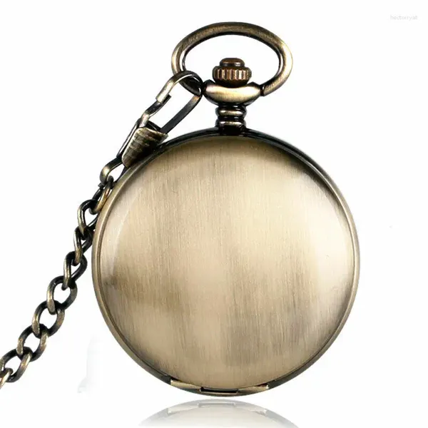 Pocket Watches Mens vintage Mechanical Watch Smooth Bronze Tone Case Luminous Dial Número Romano FOB Belo presente