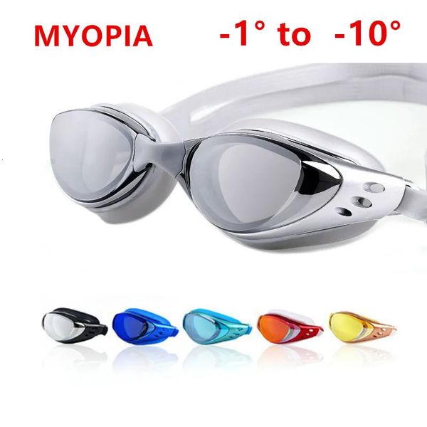 MIOPIA adulta Swimming Goggles occhiali da piscina professionale Antifog Grand Field of Vision Kids Optical Wateroproof Eyewear Diopter 240416