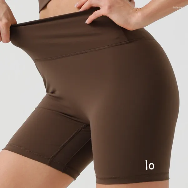Aktive Shorts Lo Yoga Drei -Tiefe Hosen für die Hüfthebe- und Bauch -Straffung von Frauen ohne unangenehme Linien hoher Taille eng