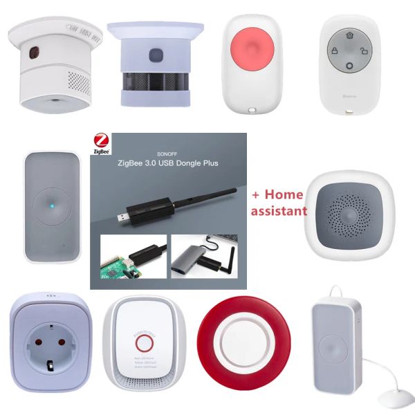 Kontrollieren Sie Sonoff Zigbee3.0 Dongle Plus DIY Smart Home Alarm System mit Multisensoren mit App -Steuerung