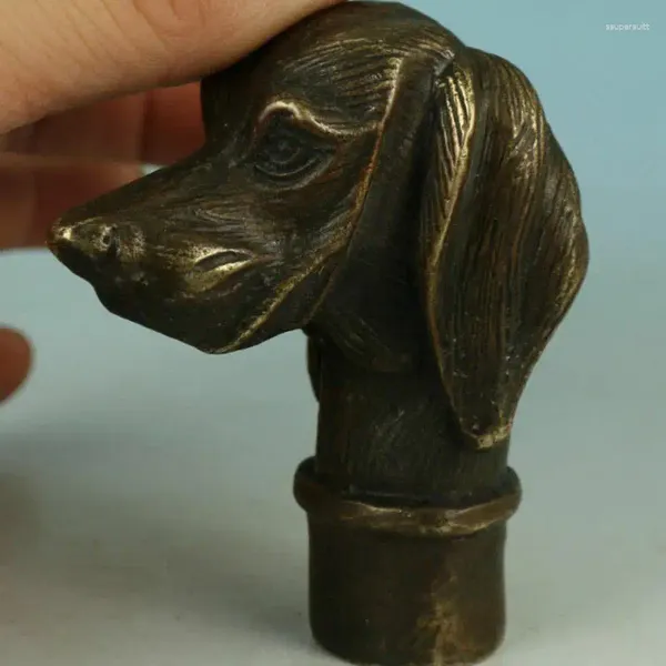 Figurine decorative unica in bronzo in bronzo a mano a mano da passeggio per cani da passeggiata Raccolta regalo Old