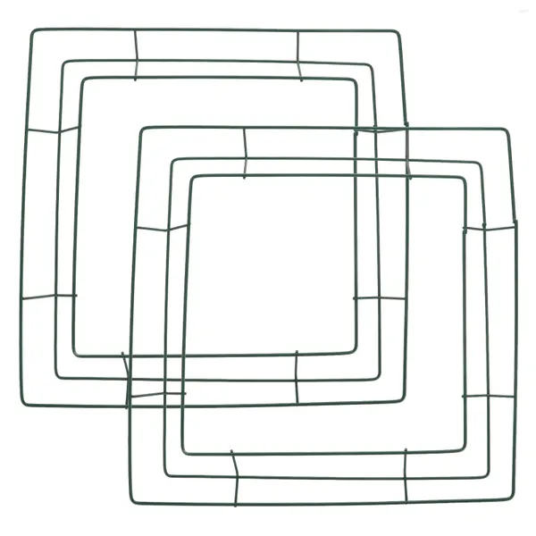 Декоративные цветы 2 шт. Квадратные гирлянда цветочные аксессуары фестиваль венок кольцо свадебное декор рамка стена железная цветочная одежда вешалки