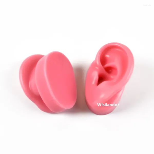 Estatuetas decorativas 1 par de silicone modelo de prática de piercing Ferramentas de piercings estudos exibir brinco de jóias da ferramenta de ferramentas