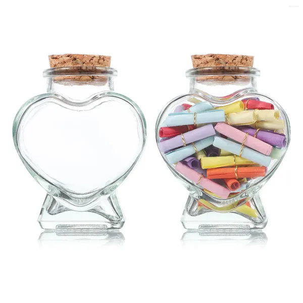 Vasen 2 PCs wünschen Flaschenglas Glocke mit Grundgläser für Dekoration Hochzeit Weihnachten