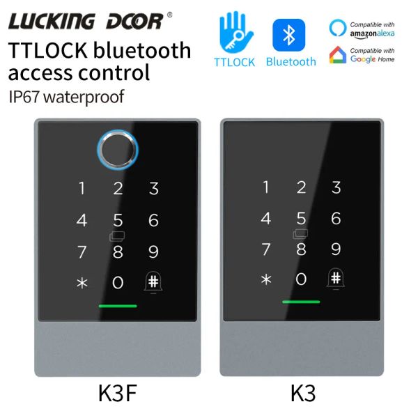 Controle NFC Tag Ttlock Mortise Impressão digital Sensor de status G2 Gateway Smart Phone App 13.56MHz Sistema de controle de acesso à porta RFID K3/K3F