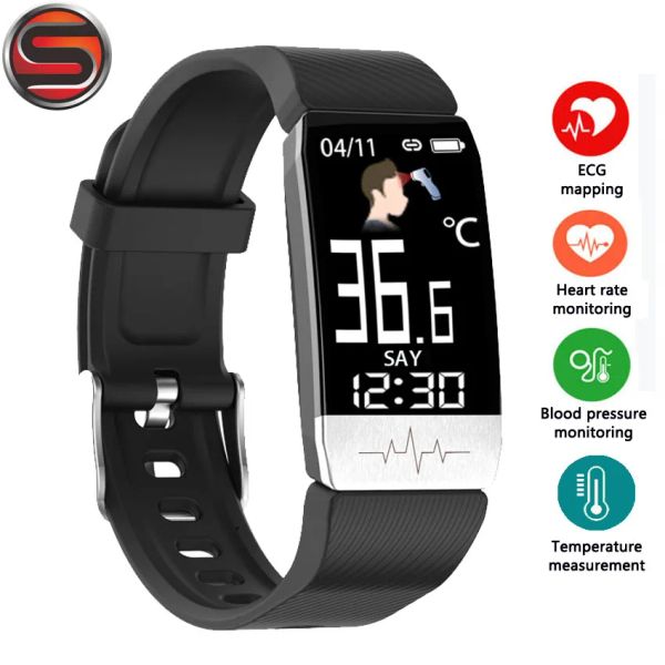 Pulseiras q1s rastreador de fitness ECG+PPG PRESSÃO DE PRESSÃO AMBRÍVEL DE PRESSÃO ARGRÁFICA MONITOR DE BANDA INTEIRA PREVISÃO DE BANDO DE BANDO SPORT Sports Smart B29