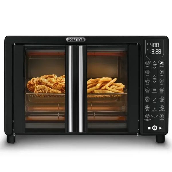 Fritadeiras 17 Cu em volume Capacidade Digital Frades Air Fryer Toaster forno, preto