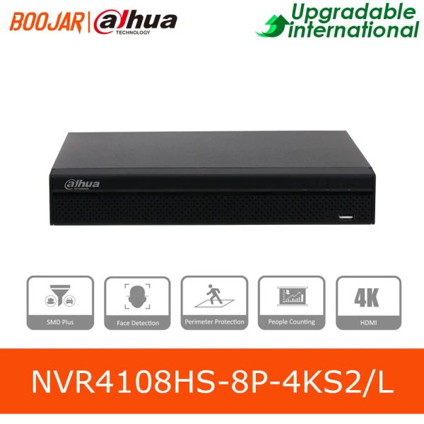 Lens Dahua Orijinal NVR4108HS8P4KS2/L 8 CH IVS NVR 1U POE Network Video Kaydedici IP Kamera için Tam HD 8MP Kayıt