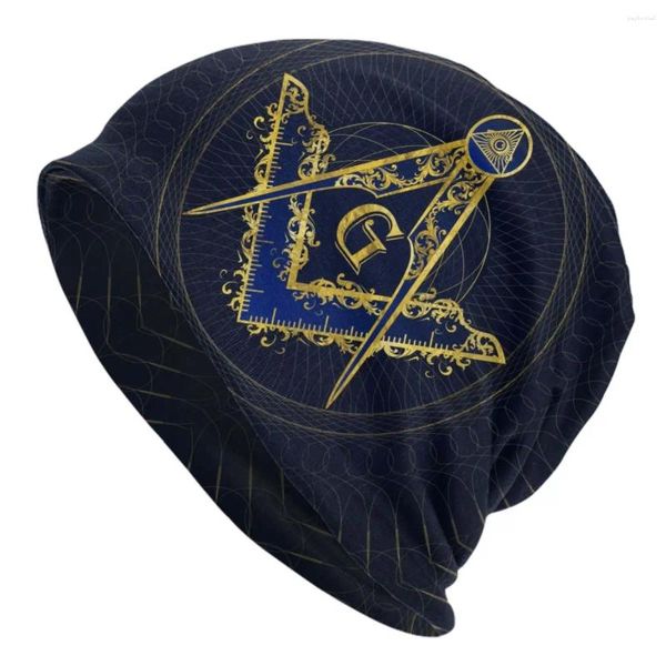 Berets Freemason Evil Eye Symbol Schädel Mützen Kappen kühle Winter warme Frauen Männer Strickhüte Unisex Masonic Mason Motorhaube