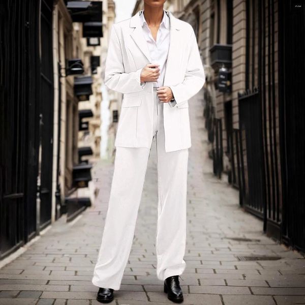 Zweiteilung der Frauen zweisteuelhafte Hosen lässig solide Langarmanzüge Button Mant