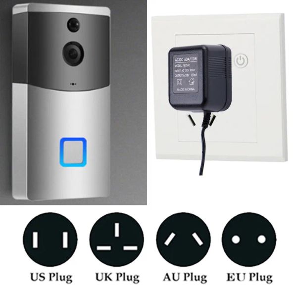 Камеры US UK Eu Plug 18 V трансформатор AC Oplader Voor Wi -Fi Draadloze Deurbel Power Adapter IP -видео интерком Ring 110 V240 V
