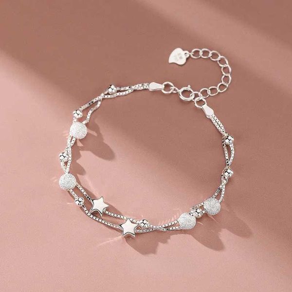 Cadeia 925 STERLING PRATA BELA BELHAS STARS BRACELES PARA MULHERMEM COREIRA DESIGNER DA FESTO DE CEDIDOS DE FESTO DE FERIDADES DE Holiday Gifts Y240420KBQ1