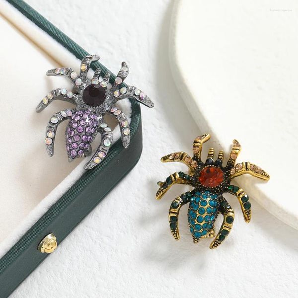 Бруши Muylinda Retro Purple Athestone Spider Brooch для женщин мужские мужские унисекс нежные творческие аксессуары из сплава насекомых