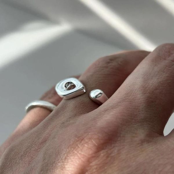 Clusterringe Shanice S925 Sterling Silver Horse Eye Ring Einfache Design Trends Mode Persönlichkeit unregelmäßiger Indexfinger für Frauenparty