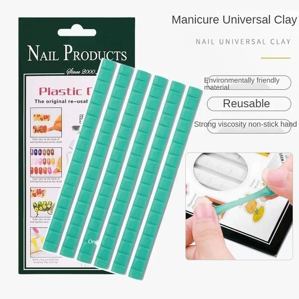 1 pacco un chiodo adesivo clay stick argilloso rimovibile supporto argilla riutilizzatore display consigli per le unghie strumenti di pratica artistica manicure