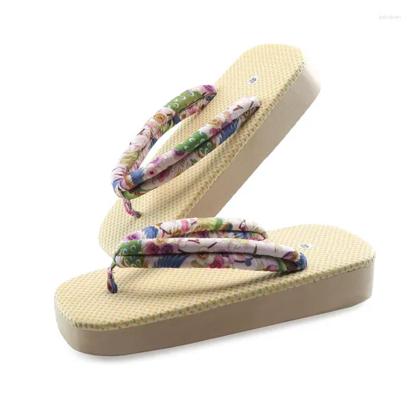 Hausschuhe Japan Stil traditioneller Geta für Paare Anti-Skip-Frauen-Sommer-Flip Flops Holzsandalen Männer im Freien