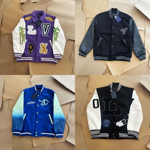 Marca de moda masculina masculina Menina Menina Menina L Vintage Loue Longa Manga Lonja Verde Baseball Homem Hip Hop Autumn Varsity Casual Casual Roupas de bombardeiro