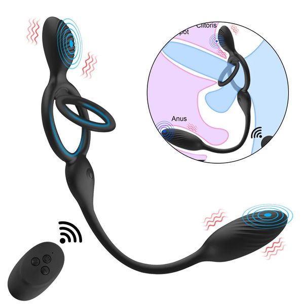 Vibratori di cockring wireless per uomini tappo anale anello anello di anello esercitatore Donne clitoride clitoride vaginale di dilatatore di dilatatore di sex shop 240409