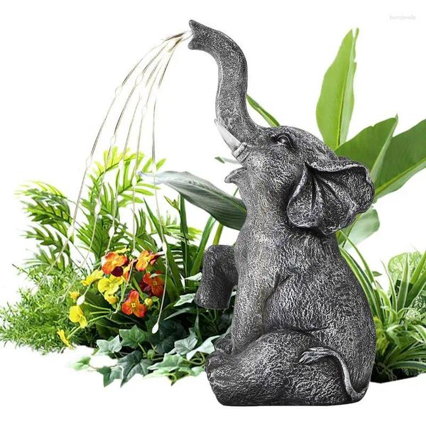 Estatuetas decorativas escultura estatueta de elefante com luz solar LED LED Light Outdoor Yard Decor Garden estátua de estátua para varanda varanda