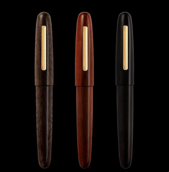 Penne Nuova Jinhao Rosewood Fundain Pen Box set di scatole per clip Gold Full Nib Ink Pen Office Exquisite Writing Pen Regalo di business