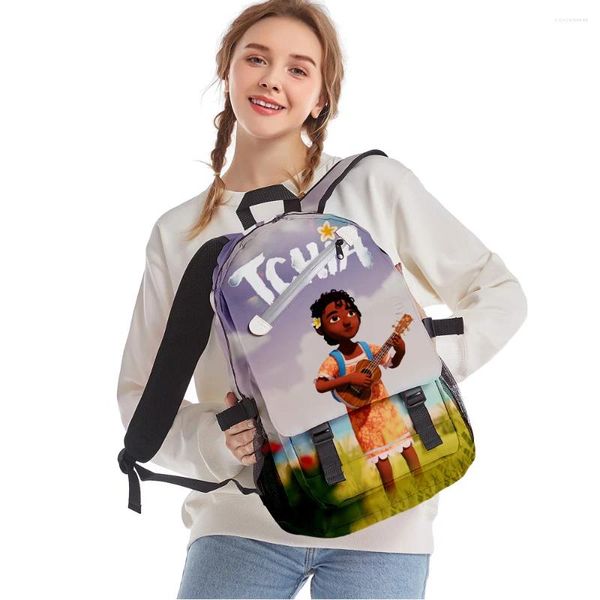 Rucksack Tchia Reißverschluss 2024 Fashion Einfacher klassischer klassischer Polyester -Leinwand Student Bag Travel Schwarz