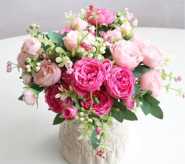 Декоративные цветы искусственные 5 головных маленьких розовых корейских букет