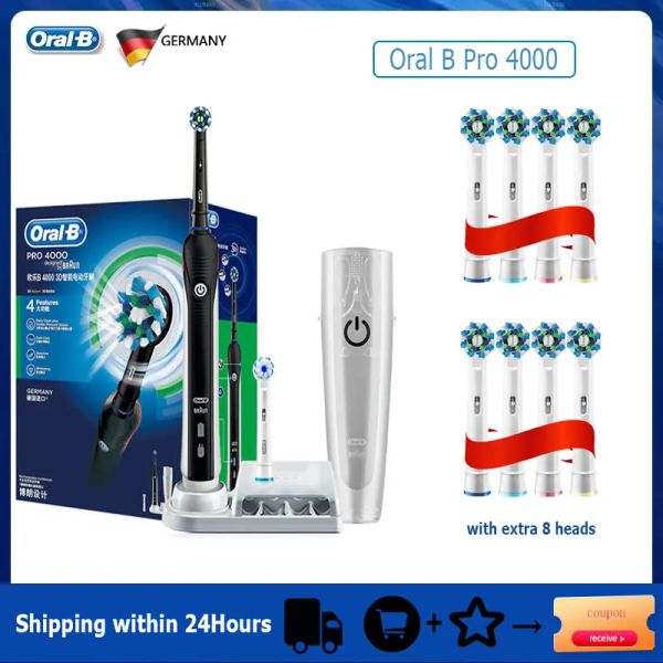 Головы Oral B Электрическая зубная щетка Pro 4000 3D Действие ежедневные чистые зубы.