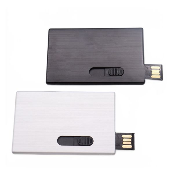 Cartão de crédito USB A interface 1 a 128 GB de prata preta stick usb unidade flash