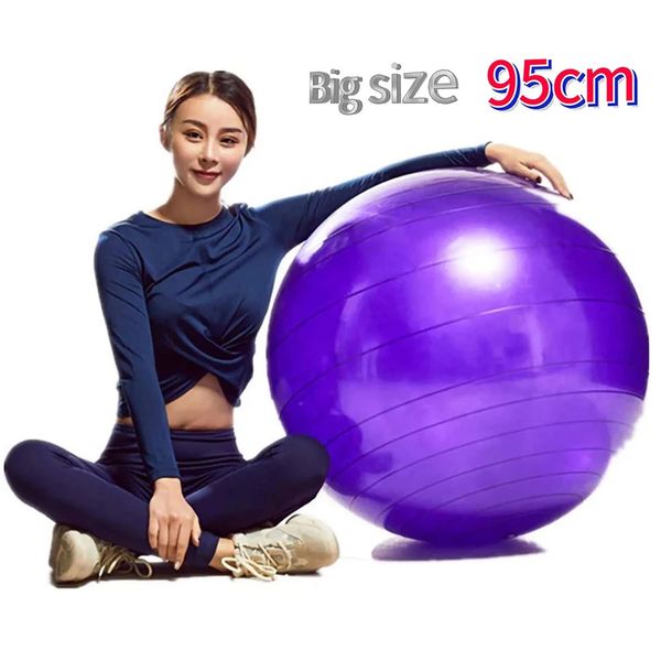 95cm Big Size Sport Sport Yoga Ball Fitness Gym Fitball Exercício Pilates Workout Balance Ball 240417