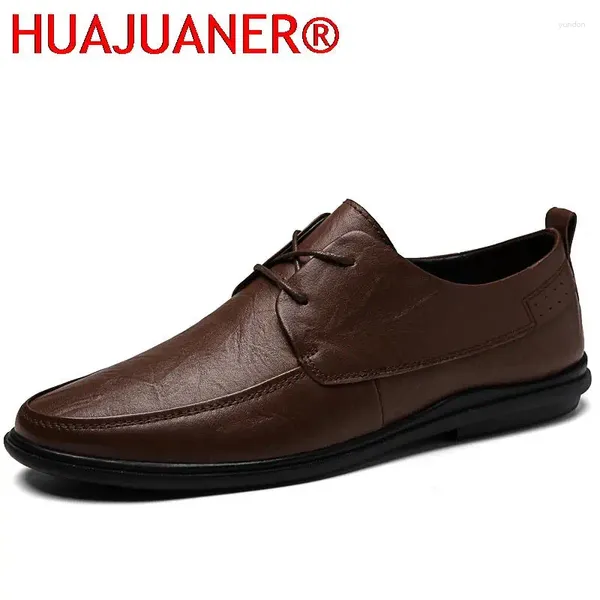 Lässige Schuhe 2024 Herbst Mann Kleid Echtes Leder Schnüre-up Luxus-Männer Italienische Business-Büro-Schuhe großer Größe große Größe