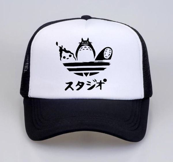 Ballkappen Design Harajuku Hut Cartoon Totoro Spirited Away Baseball No Gesicht gesichtsloser Mann Snapback Hats Frauen Anime Mesh Trucker Ca1829713