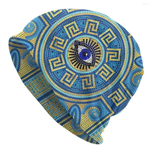 Berets Evil Eye Outdoor Dünne Hüte Mosaikfliesen Ornament Bonnet Special Skullies Mützenkappen