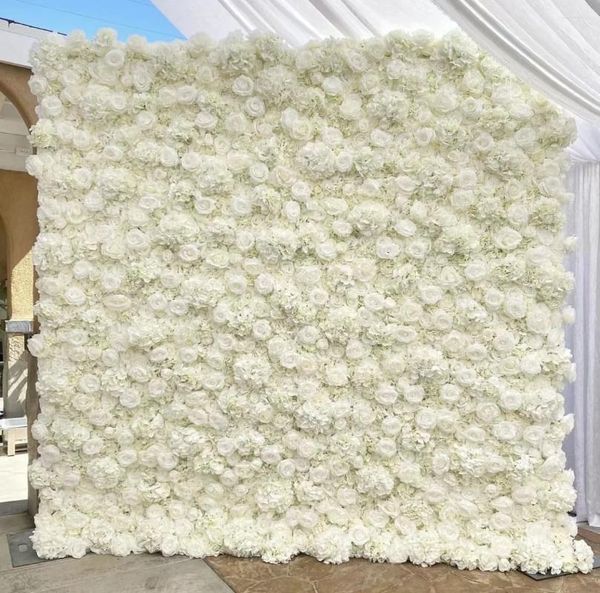 Fiori decorativi 8x8 ft fiore wedding rosa rosa floreale roll -up pannello di stoffa bianco