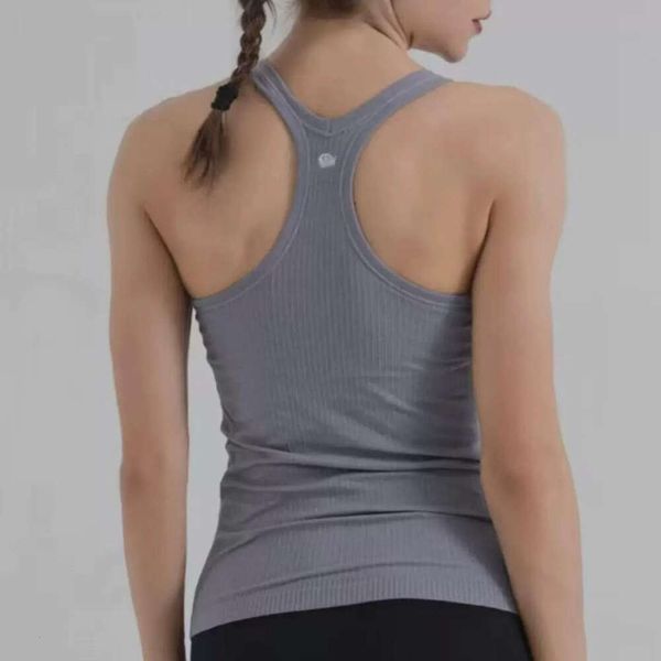 Lu Yoga Designer Designer Women Shirt di lusso di alta qualità camicie di moda comode con marchio comodo a doppio strato di elasticità a doppio strato di elasticità del torace.