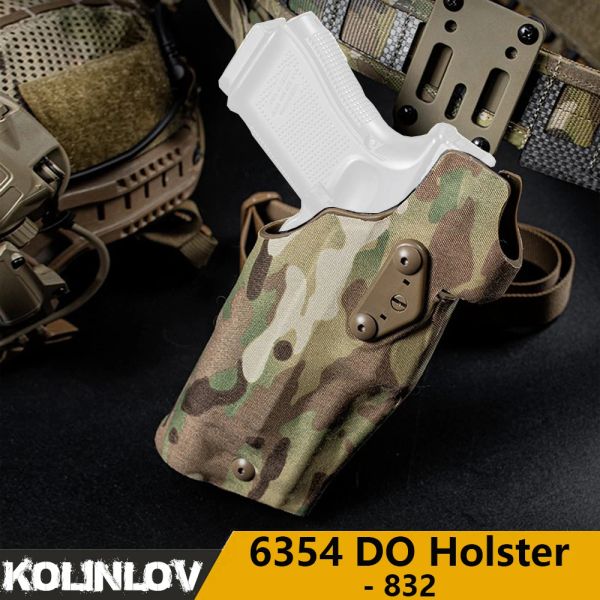 Escopos 63DO Pistola tática de coldre para Glock 17/19 com x300/x300U lanterna de caça tática AirSoft 54do Holster Universal