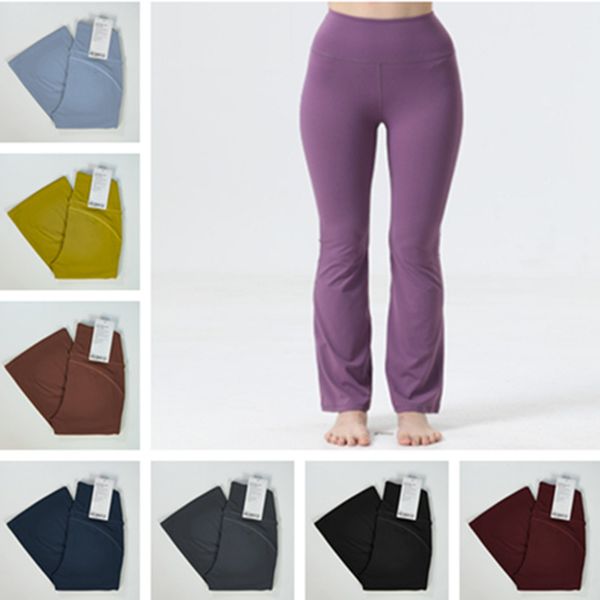 LL Pantaloni da yoga femminile svasata i leggings super elastici di fitness allenamento di fitness pantaloni a larga gamba a larga gamba