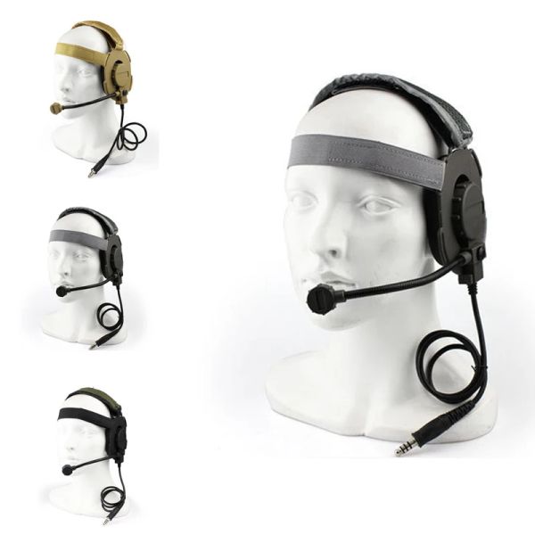 Аксессуары Новый стиль тактическая гарнитура Headshing Headshing Communication Hearsets для CS Games Hunting Airsoft Использование наушников с PTT