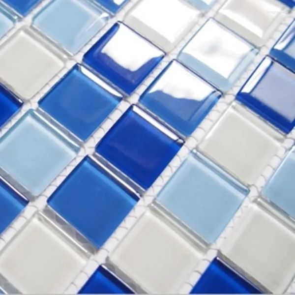 Papéis de parede Papéis de parede azul Candy Green Candy Color Crystal Glassic Tile para o quarto da piscina de piscina infantil banheiro banheiro banheiro Backsp Backsp