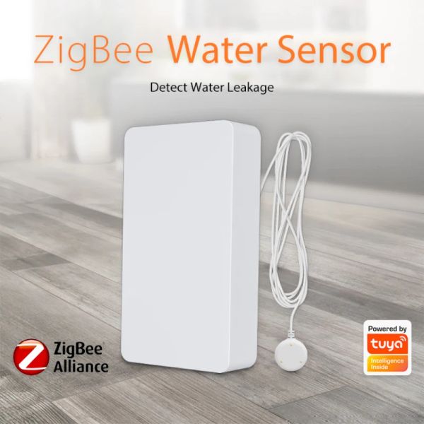 Controle Tuya ZigBee Smart Overflow Sensor de água Detector de inundação de água Esperamento App App Controle remoto Automação doméstica inteligente