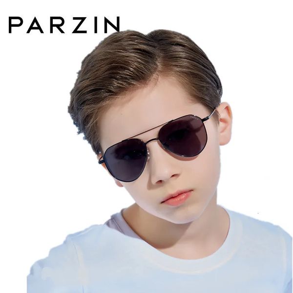 Parzin Kids Glasses Sun Sun Frame Garoto e menina estilo coreano Trendy Sun Glasses 5-12 anos 2010 240419