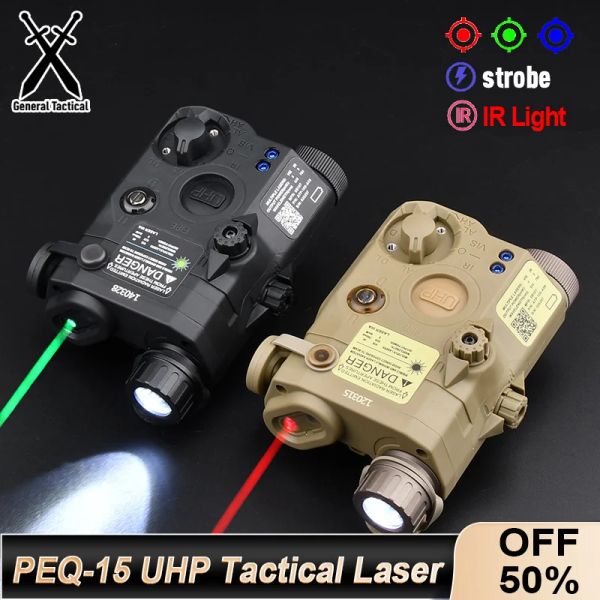 Scopes taktik airsoft uhp bir peq15 la5c kırmızı nokta yeşil mavi +ir versiyon göstergesi Silah İzci LED LIGHT FIT 20mm Rail Av lazeri