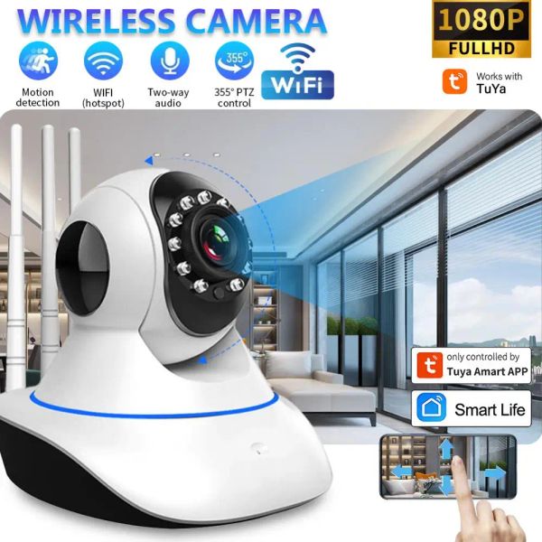 Kameralar 3 anten 3 anten wifi ip kamera kızılötesi akıllı ev wifi robot ip IP kamera 1080p WiFi Survalance kamera gece robot