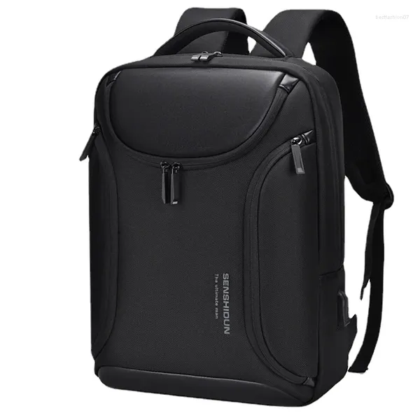 Homens de mochila viajam 14 15,6 polegadas Bolsa de laptop USB Charging à prova d'água Anti-roubo masculino mochilas de negócios machila